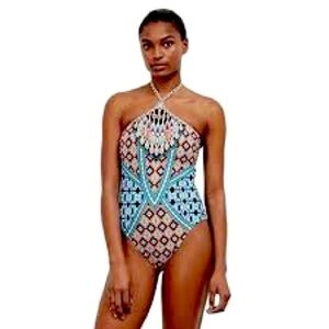New,Kenneth Cole, Tribal Vibes Halter-Style One-Piece, Size Small